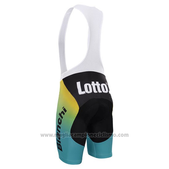2015 Abbigliamento Ciclismo Lotto NL Jumbo Nero e Giallo Manica Corta e Salopette